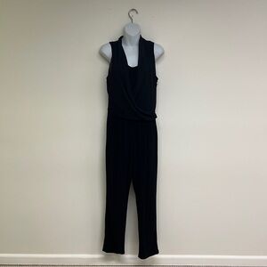 Bar III Elegant Black Draped Jumpsuit